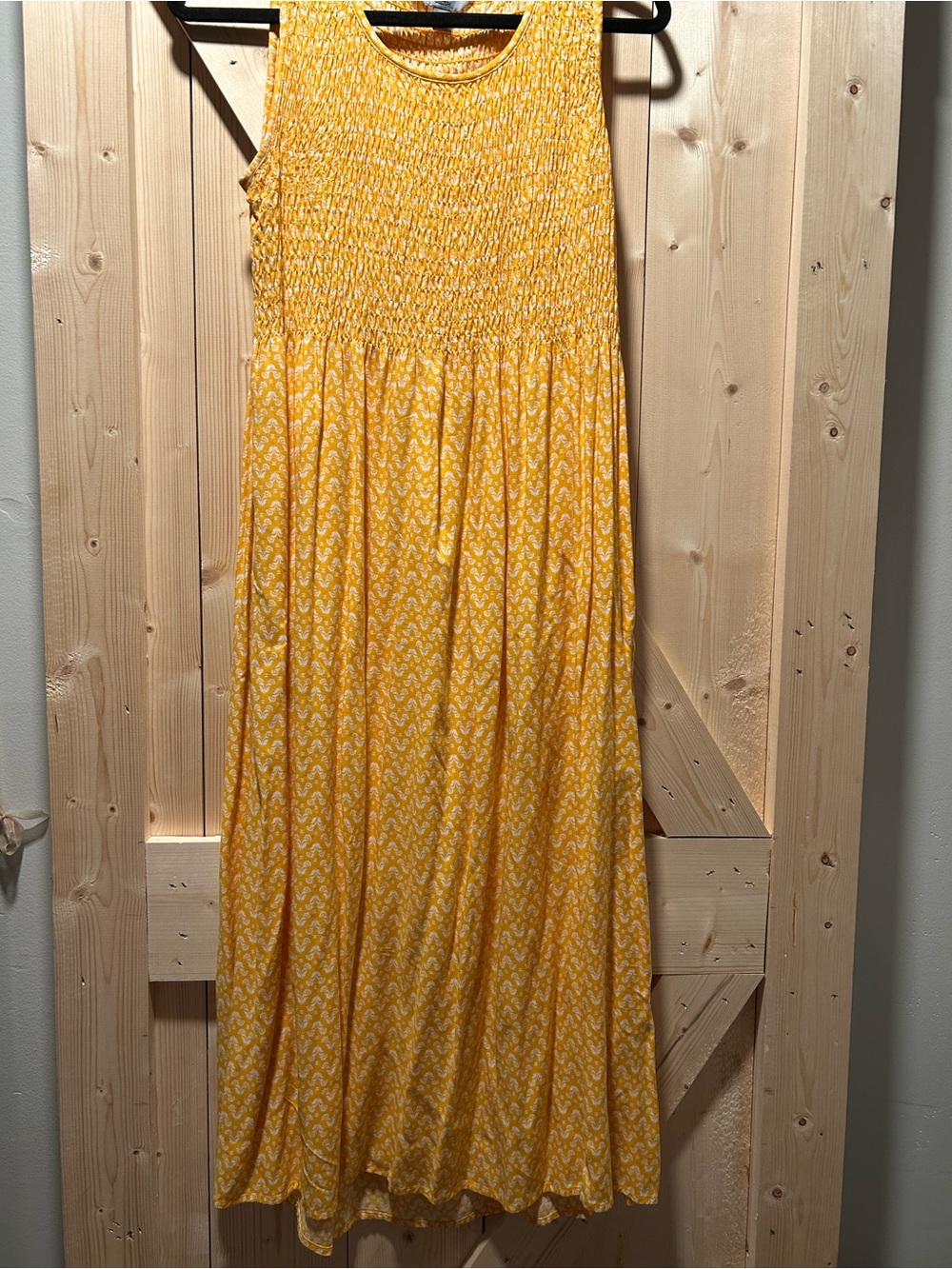 croft & barrow Yellow Printed Smocked Maxi Skirt